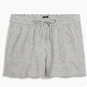 J. Crew Factory Black White Striped High Rise Pull On Shorts XL NWT